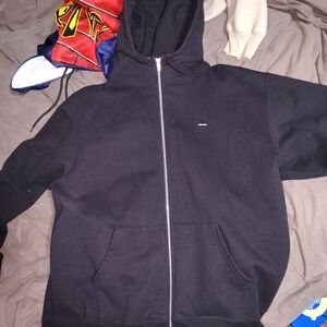 Supreme Black Zip Up Sweater